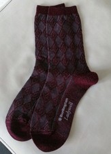 Damen Socken von Burlington Gr 38, Bordo mit Glitzer 