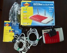 FRITZ!Box Fon WLAN 7270 mit Zubehör Kabel Internet Phone Telefon DSL, 300 Mbps