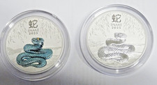 2 x 2oz Silbermünze- Lunar III Schlange- davon 1x color -2025 = 4 oz