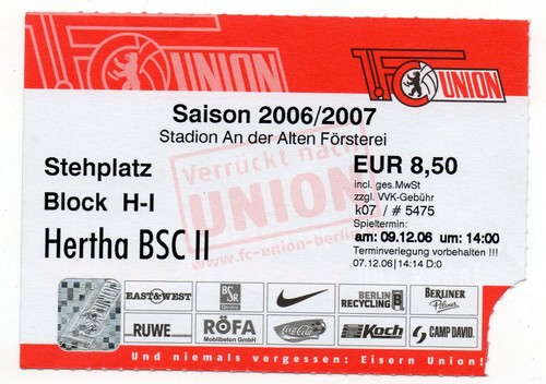 Ticket union berlin - ticket, 3.