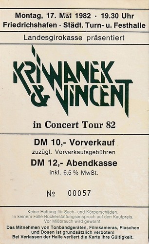 Kriwanek vincent tour 1982 - &,