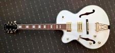 Harley Benton BigTone White Vintage Series, Jazzgitarre, Hollowbody, Linkshänder