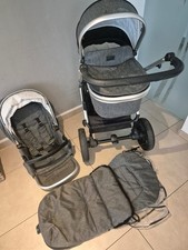 Moon Kombi-Kinderwagen:/Buggy inkl Fußsack grau Top Zustand
