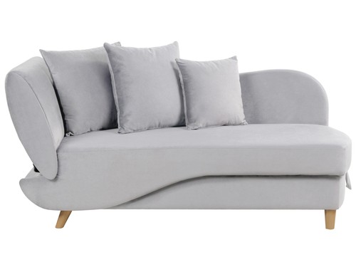Chaiselongue samtstoff grau - samtstoff,