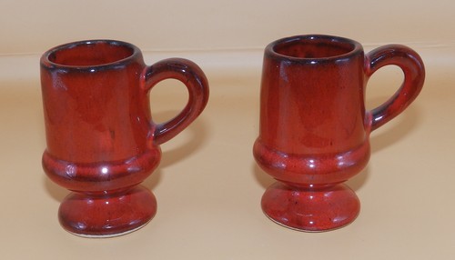 Keramik schnapsbecher rot - schnapsbecher,