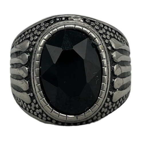 Herrenring stein schwarz oval - stein,