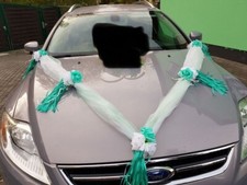 Wedding Hochzeitsdeko Autoschmuck Autogirlande Mint 5 Teile Rosen Neu