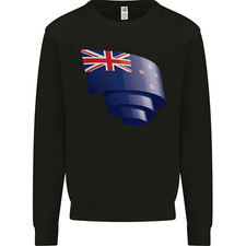 Curled New Zealand Flag Zealander Kiwi Day Herren Sweatshirt Pullover