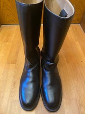GERMAN ARMY JACKBOOTS KNOBELBECHER BLACK RUBBER/LEATHER SOLES US 12 BW 300 UK 11