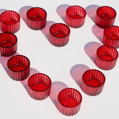 Teelichthalter glas rot - teelichthalter,
