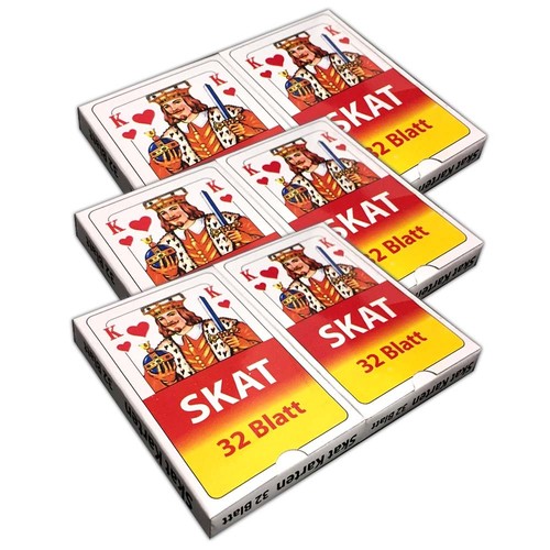 3er set skat spielkarten 2x32 - 3er,