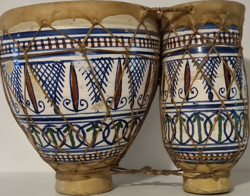 Keramik bongos blau - keramik,