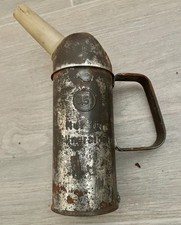 alte Ölkanne Ölbecher 0,5  l  Liter Blech Aufschrift nur für Mineralöle DDR