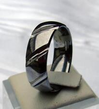 WOLFRAM/TUNGSTEN CARBIDE RING - 8 MM BREIT -  LASER CUT -TITAN HART- 03DDF