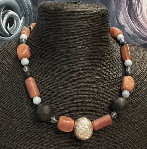 Collier karneol onyx fluorit - collier,