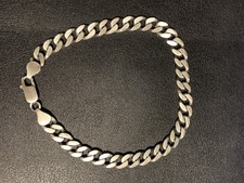 Top Panzerarmband 925 Silber Panzerkette massiv 20 cm Gunmetal Finish Patiniert