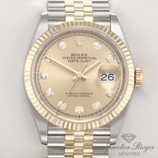 Rolex Datejust 36 126233 Stahl Gelbgold 750 Diamanten Automatik Gold