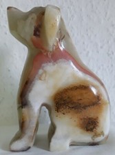Onyx Figur Hund Achat Halbedelstein Tier alt Mamor Edelstein Stein Naturstein