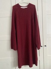 Tommy Hilfiger Strickkleid Kleid Gr 54 100% Wolle Burgundrot Neuwertig