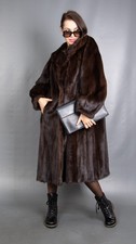 16332 TOLLER SAGA NERZ MANTEL LUXUS PELZ SWINGER SEHR LANG PELZ WUNDERSCHÖN GR XL
