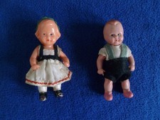 alt antik Konvolut Edi Püppchen Bub Mädel 7,5 cm 50er J.Puppenwagen Puppenstube