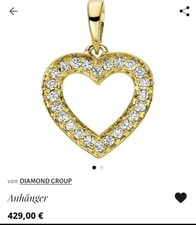 Halskette Herz Anhänger 18 Karat Gold, 24 Brillanten, UVP 429€
