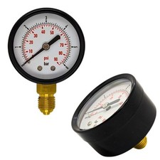 Manometer 0-16bar 1/8-1/2 Zoll Klasse 2,5 Anschluss hinten/unten Durchmesser 40m