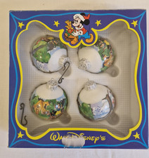 Disney Schneewittchen Glas Christbaumkugeln Set 4 Stück Original Box Vintage Dek