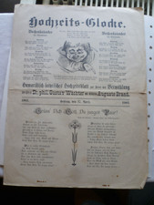 Hochzeits-Glocke Hochzeitszeitung Hestrup 1903 Nordhorn Dr. Wächter und Brand 