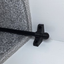 13 x 80 cm schwarze Treppenstangen - runde Abschlüsse Design - Teppich Läufer Stange - 13 Stück
