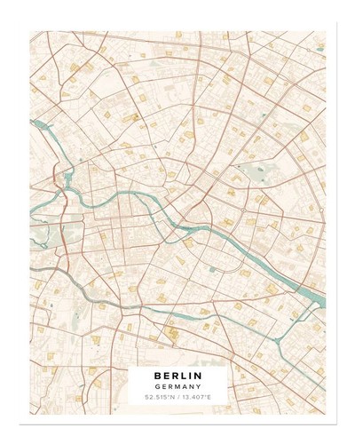 Berlin stadtplan wandkunst - berlin,