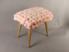 Rosa Samt Schminktisch Hocker Knoten geflochten