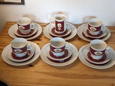 DDR Reichenbach Kaffeegeschirr Tassen, Teller Sahnekännchen Motiv Schloß, Burg