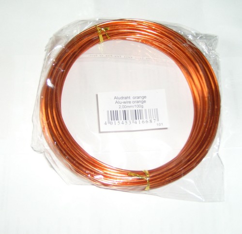 Rolle aludraht 2mm orange - 1,