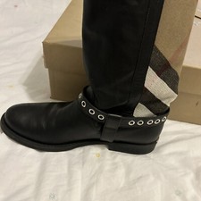 BURBERRY ¥ Leder/Canvas Stiefelletten Neuw. Gr. 38