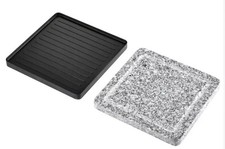 Ersatz Raclette Granit Steinplatte Grillstein + Metallplatte 23 x 18 x 1,5 cm