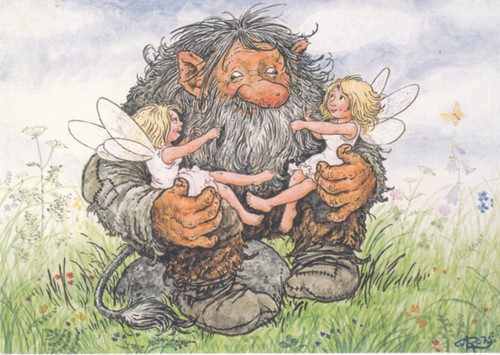 Künstlerkarte troll und elfen - künstlerkarte,