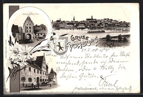 Lithographie vohburg gasthof - lithographie, vohburg,