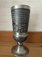 Pokal Kelch Zinnbecher Weinbecher Rastal Lindenwirtin mit Trinkspruch