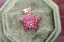 14k Gold Rubin Stern Anhänger