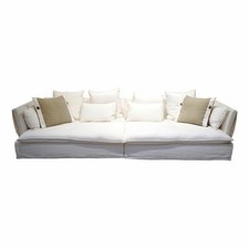 Frigerio Sofa Kimono Large Stoff Air 11 Ecru Weiß Beige Cat. Lusso mit 10 Kissen
