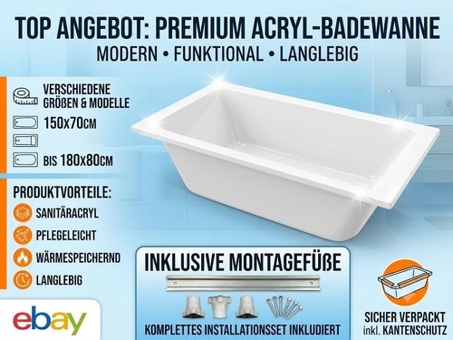 Premium badewanne acryl weiß - premium,
