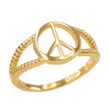 10K Yellow Gold Peace Sign