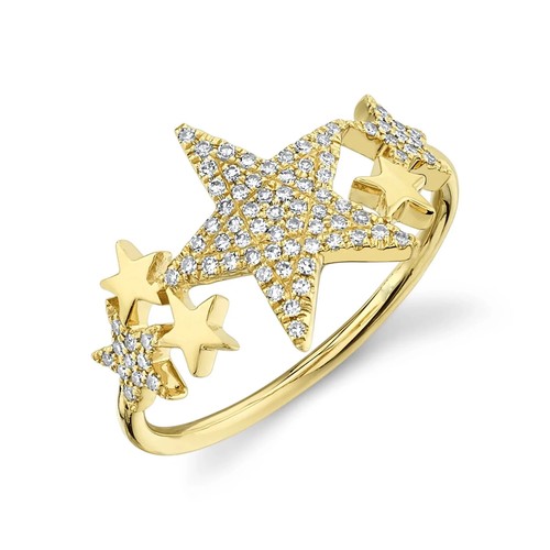 14k gelbgold stern diamant - stern,