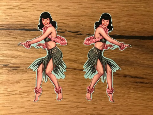 Girl aufkleber pinup tiki - 2x,