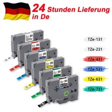 TZe-231 12mm laminiertes Etikettenband kompatibel Brother P-Touch PT-D210 1/2