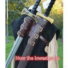 Mittelalterliche Leder Doppelschwerthalter Rückenscheide Krieger Cosplay