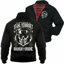 Herren Harrington Jacke Stahl verbindet Motorrad Chopper Rocker biker custom