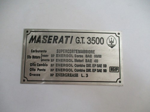 Typenschild schild maserati - typenschild,