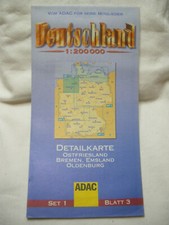 Landkarte Teilkarte Deutschland Detailkarte 1:200.000 ua.Oldenburg ADAC-Set 1998